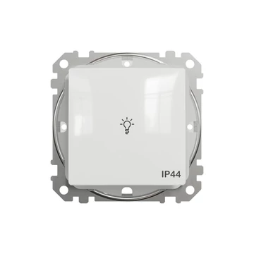 SCHNEIDER ELECTRIC ÚJ SEDNA Egypólusú nyomó lámpajellel, rugós bekötés, 10A, IP44, fehér (SDD211132)