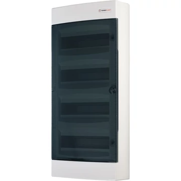 TEHNOPLAST Falon kívüli kiselosztó doboz, C sorozat, 48 modulos, átlátszó ajtó, 4 soros, 287x653x112 mm,IP40 (THP-N48C)