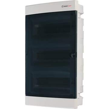 TEHNOPLAST Süllyesztett kiselosztó doboz, C sorozat, 36 modulos, átlátszó ajtó - 3 soros, 283x482x106 mm, IP40 (THP-U36C)