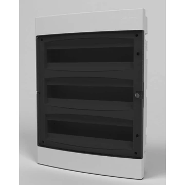 TEHNOPLAST Süllyesztett kiselosztó doboz, C sorozat, 54 modulos, átlátszó ajtó - 3soros, 392x522x106 mm, IP40 (THP-U3x18C)