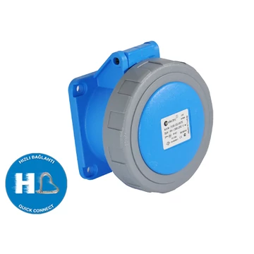 TP ELECTRIC 3x16A - Beépíthető dugalj (tekerős csapfedél) kék, IP67, 220V (TP-3021-322-0975)
