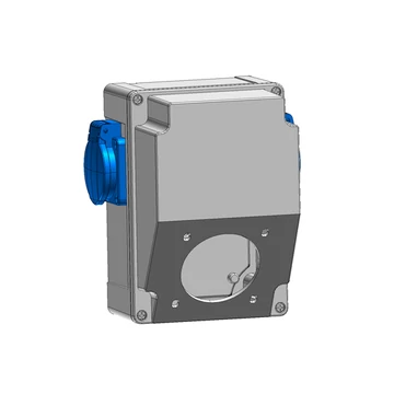 TP ELECTRIC Szerelt ipari doboz 120×170mm fúrt 3 fázisú (75x75) aljzathoz+1 fázisú kék aljzat 2 db (TP-3317-002-1112)