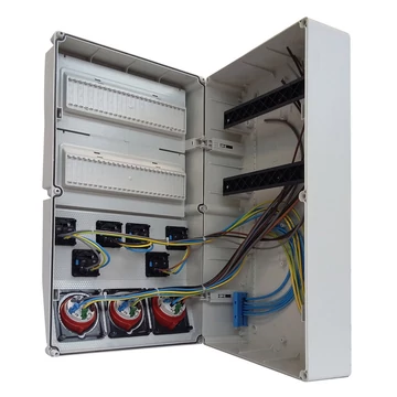 TP ELECTRIC Ipari doboz szerelt 300x540mm,IP54,6x(2P+F) + 3x(5P16A), 2x13modul VEZETÉKELVE (3321-600-0503) (TP-3321-111-0001)