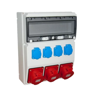 TP ELECTRIC Ipari doboz szerelt 300x400mm, IP54, 3x(5P32A) + 4x(2P+F), gyorscsatlakozós aljzatokkal (TP-3360-400-0703HH)