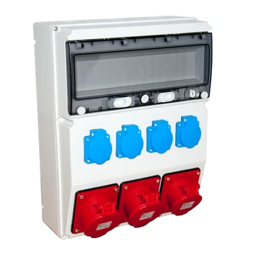 TP ELECTRIC Ipari doboz szerelt 300x400mm, IP44, 1x(5P16A)+2x(5P32A) + 4x(2P+F), gyorscsatlakozós aljzatokkal (TP-3360-400-5172HH)