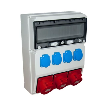 TP ELECTRIC Ipari doboz szerelt 300x400mm, IP54, 2x(5P16A) + 1x(5P32A) + 4x(2P+F), gyorscsatlakozós aljzatokk (TP-3360-400-5271HH)