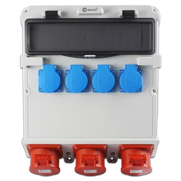TP ELECTRIC Szerelt ipari doboz 300x340 mm, IP44, 4x(1P16A)+2x(5x16A)+(5x32A), 14 modulos (TP-3600-400-5271)