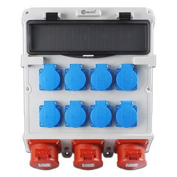 TP ELECTRIC Szerelt ipari doboz 300x340, IP44, 8x(2P+F)+ 3x(5x16A), 14 modulos (TP-3610-800-0503)