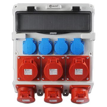 TP ELECTRIC Szerelt ipari doboz 300x340, IP44, 4x(2P+F)+3x(5x16A)+3x(5x32A) 14 modulos (TP-3620-400-5373)