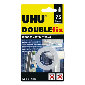UHU Extra erős kétoldalú ragasztószalag, 19mm x 1,5m B1 (1100046855)