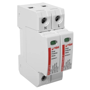 RELPOL RSP-T1T2-AC 7/1+NPE Túlfeszültség levezető AC T1, T2, Iim: 7kA (10/350), In: 20kA (8/20), Imax: 50kA, Uc: 255V, 1p+NPE (2617129)
