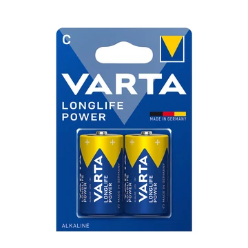 VARTA Longlife Power Alkáli Baby Elem C/LR14, BL2, 202, 1.5 V (C/LR14)