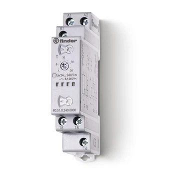 FINDER Időrelé többfunkciós UNI.24-240V AC/DC 8A 1CO váltóérintkező (805102400000) (80.51.0.240.0000)