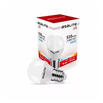 Asalite LED Izzó G45 mini gömb E27 6W 4000K (510 lumen) (ASAL0059)