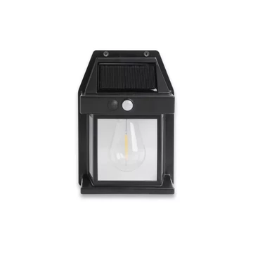 Asalite Napelemes Kültéri Lámpa IP44 3W 3000K (100 lumen) Fekete + PIR Szenzor (ASAL0282)