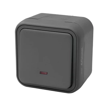 COMMEL Falon kívüli nyomókapcsoló, 10A, 250V, IP55, antracit (043-106)