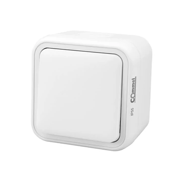 COMMEL Falon kívüli 1 pólusú kapcsoló, 10A, 250V, IP55, fehér (043-201)