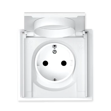 COMMEL Adria 2P+F csatlakozóaljzat csapfedéllel, 16A, IP44, kerettel, fehér (043-517)