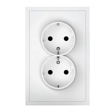 COMMEL Adria 2x2P+F csatlakozóaljzat, gyorscsatlakozóval 16A, kerettel, fehér (043-518)
