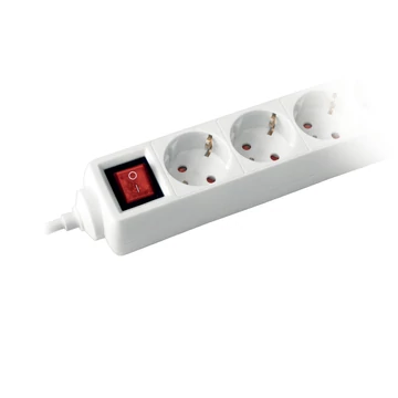 COMMEL Elosztó 6-dugaljas kapcs. 16A 250V 3500W, fehér H05VV-F 3G1,5 / 5m (0839)