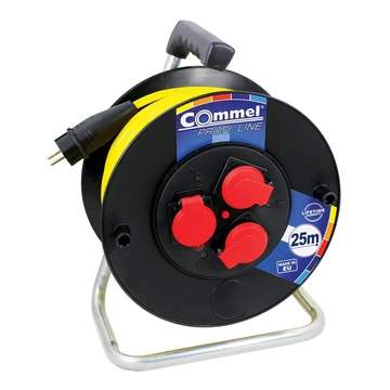COMMEL Kábeldob PL AT N07V3V3-F 3G1,5/25m - PVC, 1f, 16A 250V 3500W IP44 (200-361)