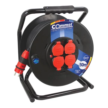 COMMEL Kábeldob HDL H07RN-F 3G1,5/50m - PVC, 1f, 16A 250V 3500W IP44 (200-364)