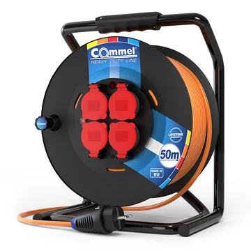 COMMEL Kábeldob HDL H07BQ-F 3G1,5/50m - PVC, 1f, 16A 250V 3500W IP44 (200-376)