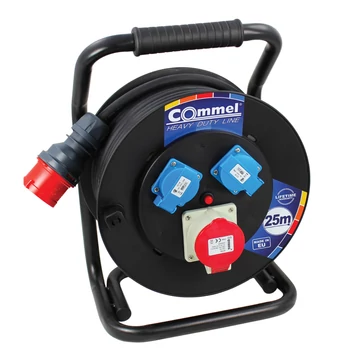 COMMEL Kábeldob HDL H07RN-F 5G2,5/25m - PVC, 3f+1f (kombinált), 16A IP44 (200-390)