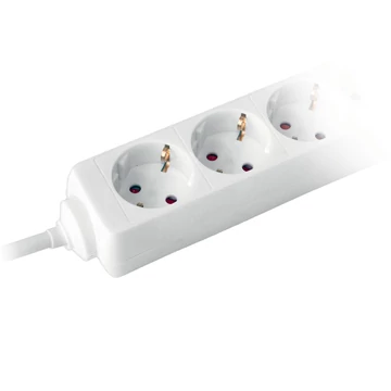 COMMEL Elosztó 5-dugaljas 16A 250V 3500W, fehér H05VV-F 3G1,5 / 3m (232-502)