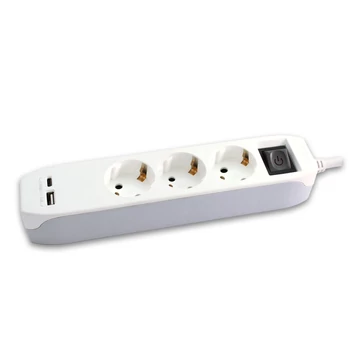 COMMEL Elosztó 3-dugaljas kapcs.+ 2xUSB (A+C) 16A 3500W, 3G1,5/1,4m (234-405)
