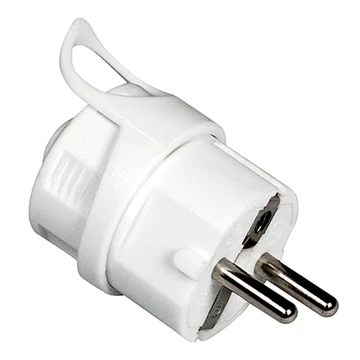 COMMEL Csatlakozó hátsó kiv. földelt dugvilla 16A 250V, fehér (290-101)