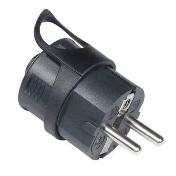 COMMEL Csatlakozó hátsó kiv. földelt dugvilla 16A 250V, fekete (290-102)