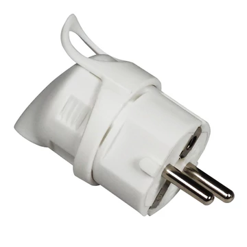 COMMEL Csatlakozó oldalsó kiv. földelt dugvilla, 16A 250V, fehér (290-201)