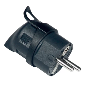 COMMEL Csatlakozó oldalsó kiv. földelt dugvilla, 16A 250V, fekete (290-202)