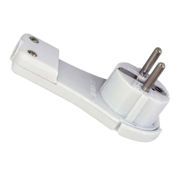COMMEL Csatlakozó földelt dugvilla, lapos kiv., 16A 250V, fehér (290-501)