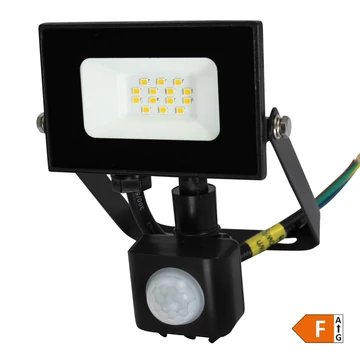 COMMEL LED reflektor Economy Line 10W, mozg.érz., 4000K, 800lm, IP44, fekete (307-219)