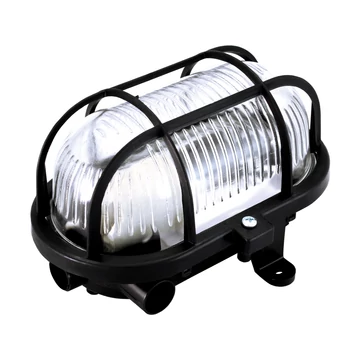 COMMEL Hajólámpa, ovál E27 230V 60W, fekete (331-111)