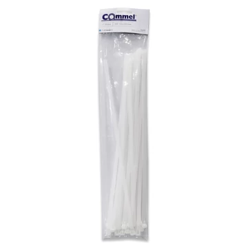 COMMEL Kábelkötegelő, oldható, 7,5 x 370 mm fehér, 25db/cs (365-007)