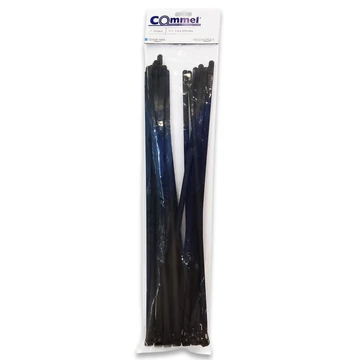 COMMEL Kábelkötegelő, oldható, 7,5 x 370 mm fekete, 25db/cs (365-008)