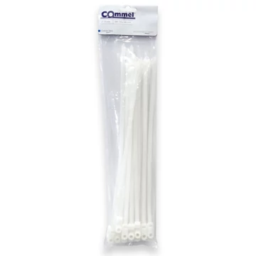 COMMEL Kábelkötegelő, rögzíthető fejjel, 7,6 x 381 mm fehér, 25db/cs (365-147)