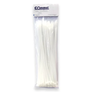 COMMEL Kábelkötegelő, lángálló UL94-V0 4,8 x 300 mm fehér, 100 db/cs (365-163)