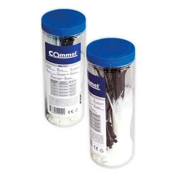 COMMEL Kábelkötegelő szett, 400db/csomag, fekete/fehér (365-171)