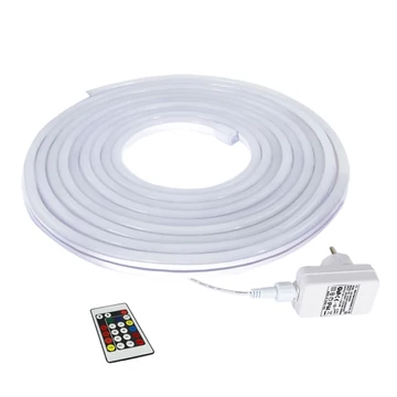 COMMEL LED NEON szalag szett, 5m 24W, IP44, 12V DC, 24 gombos táv. (405-405)