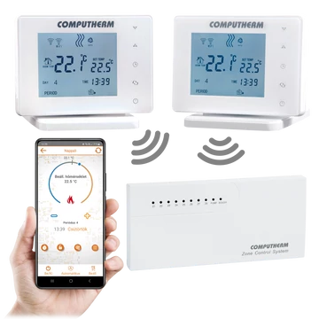 COMPUTHERM E800RF multizónás Wi-Fi termosztát vez. nélküli érintőgombos vezérlőkkel (E800RF)
