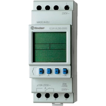 FINDER Asztronómiai kapcsolóóra, DIN-sínre, heti, 230V, elektr 2modul, 1 váltóé., IP20 (129182300000) (12.91.8.230.0000)