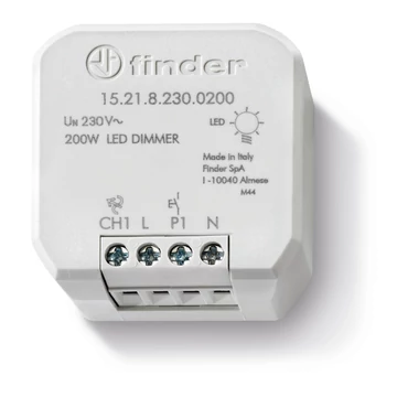 FINDER Dimmelhető elektronikus relé, 230 V/AC, 200W, alkalmas fényforrásokhoz (152182300200) (15.21.8.230.0200)