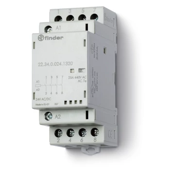 FINDER Installációs mágneskapcsoló, 4a/25 A, 24 VAC/DC, IP20 (Modurális kontraktor) (223400241320) (22.34.0.024.1320)