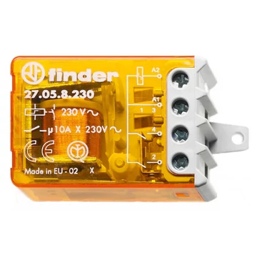 FINDER Léptető (impulzus) relé, csavarozható, 230VAC/10A, 4 váltó (270582300000) (27.05.8.230.0000)
