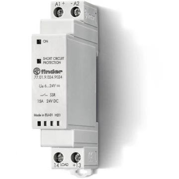 FINDER Sorbaépíthető SSR relé, 5 A / (16...32) V DC, max. bekapcsolási áram: 160 A - 10 ms, bemenet: (6...24)V DC (770190249024) (77.01.9.024.9024)