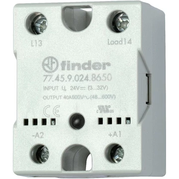 FINDER SSR Relé, 24VDC, 40A, 400VAC, 1fázisú (774590248650) (77.45.9.024.8650)